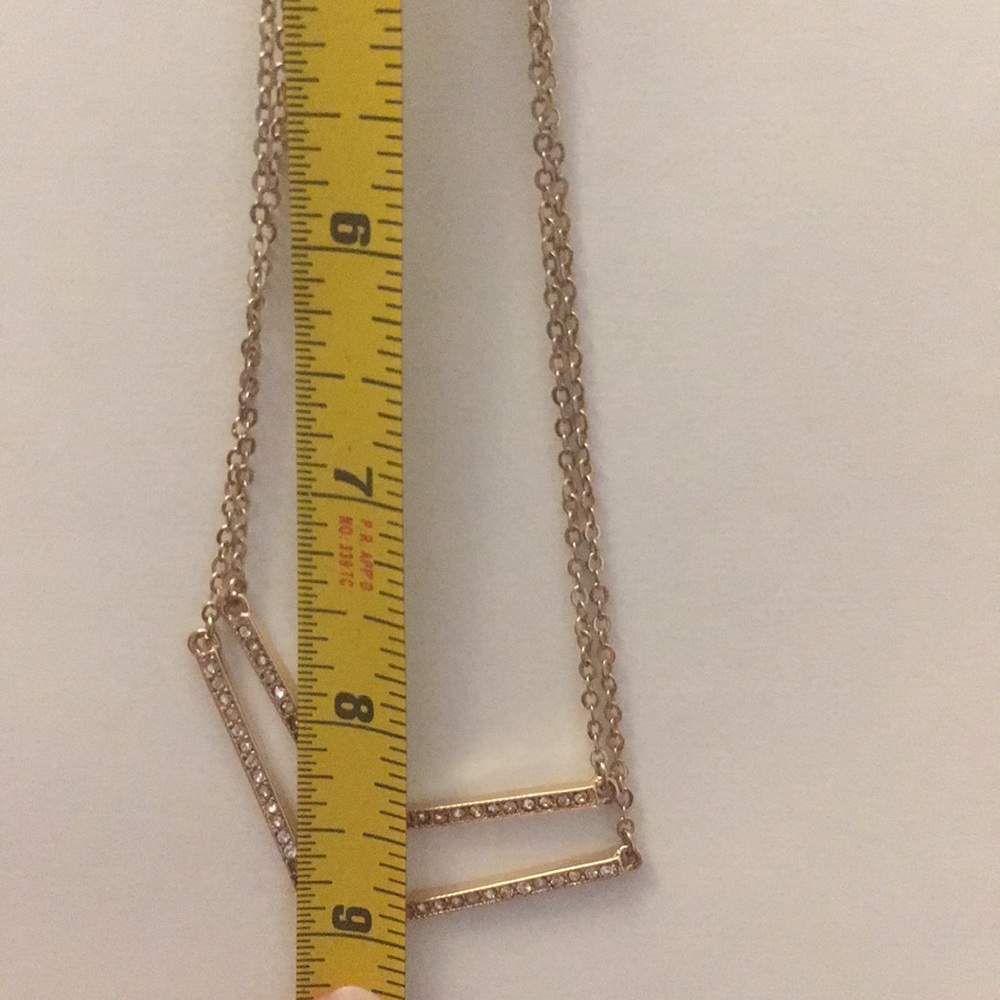 Double Chevron Rhinestone Necklace - Picture 4 of 4